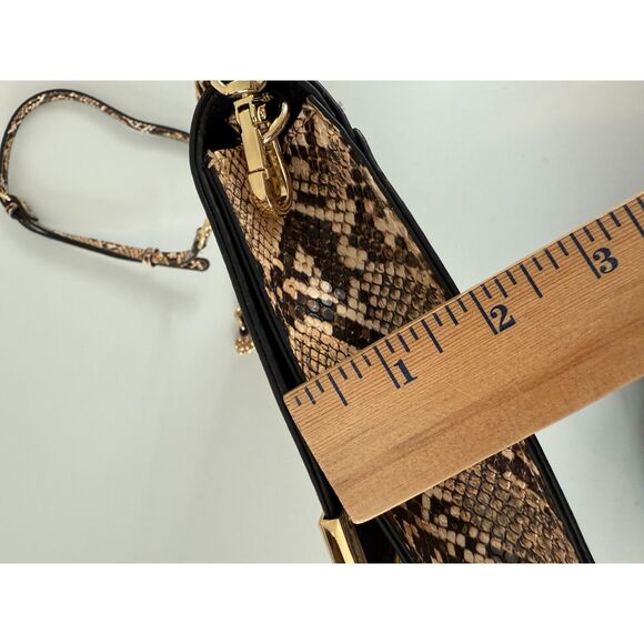 Steve Madden Women's Snake Skin Crossbody Purse Bag Handbag Gold Chain Strap - Picture 10 of 12